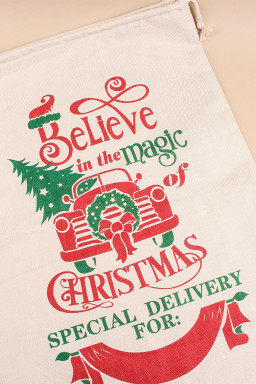 White Drawstring Large Christmas Gift Bag