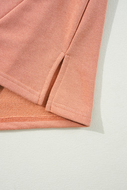 Grapefruit Orange Flower Exposed Seam Patchwork Loose Top