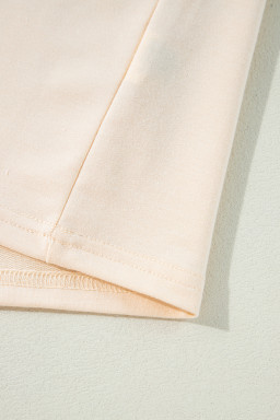 Beige Plaid Floral Patchwork Heart Long Sleeve Top