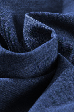 Dark Blue Smocked Ruffle Puff Sleeve V Neck Denim Top