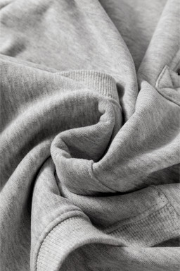 Light Grey Kangaroo Pocket Half Zipper Oversized Hoodie