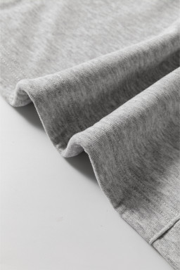 Light Grey Kangaroo Pocket Half Zipper Oversized Hoodie