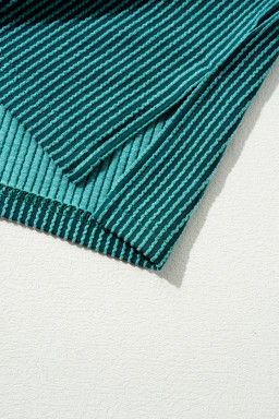 Green Merry Christmas Exposed Seam Ribbed Top