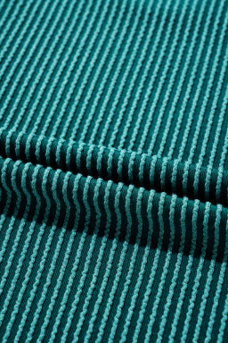 Green Merry Christmas Exposed Seam Ribbed Top