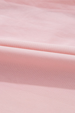 Light Pink Pleated Button-up Plain Shirt