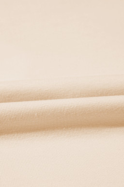 Beige Star Pattern Studded Crew Neck Plus Size Top