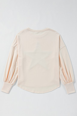 Apricot Studded Star Graphic Oversized Top