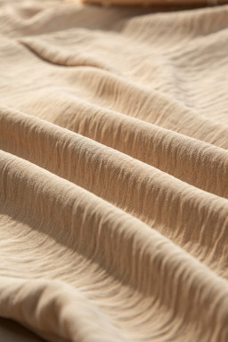 Parchment Swiss Dot Balloon Sleeve Patchwork Crinkle Blouse