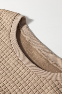 Parchment Leopard Quilted Patchwork Pullover Sweatshirt