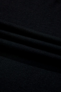 Black Leopard Patched Pocket Long Sleeve Top Plus Size Pajama Set