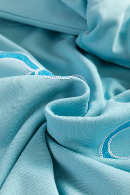 Beau Blue Sequin Bow Drop Shoulder Oversized Sweatshirt