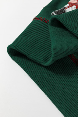 Blackish Green Nutcracker Sequin Round Neck Sweatshirt