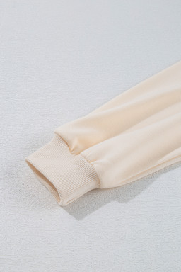 Beige Tinsel Christmas Tree Random Pompom Sweatershirt