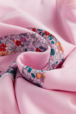 Light Pink Floral Peace Sign Drop Shoulder Top