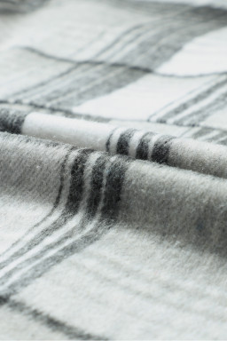 Grey Plaid Button Up Collared Flannel Shacket