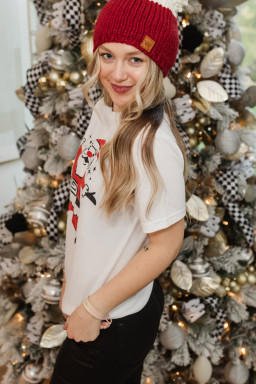 White Christmas Santa Claus Print Graphic T Shirt