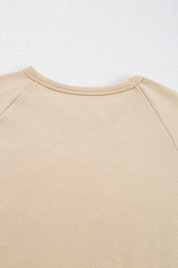 Apricot Colorful Striped Long Sleeve Pullover and Shorts Set