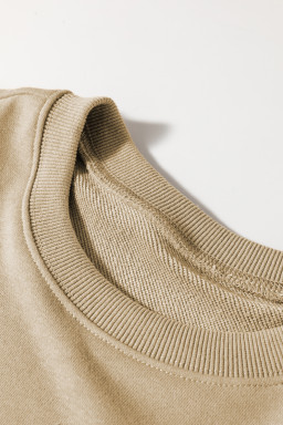 Khaki Christmas Pattern Graphic Crewneck Sweatshirt