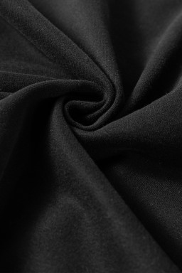 Black Colorful Striped Long Sleeve Pullover and Shorts Set