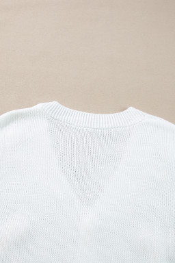 White Bow Detail Drop Sleeve Cropped Cardigan