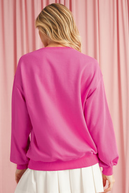 Rose Red Holly Jolly Babe Christmas Oversized Sweatshirt