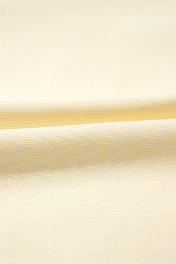 Beige Cute Tinsel Flower Puff Sleeve Sweatshirt