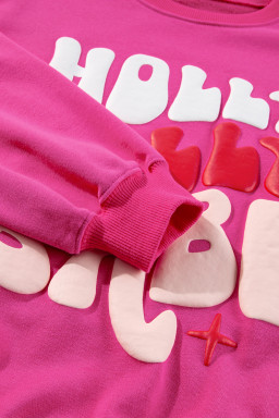 Rose Red Holly Jolly Babe Christmas Oversized Sweatshirt