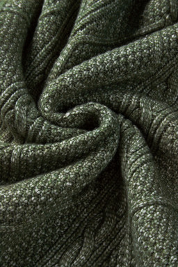 Mist Green Twist Cable Knit Drop Shoulder Loose Fit Sweater Dress