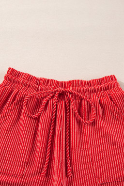 Racing Red Corded MERRY Long Sleeve Top and Shorts Pajama Set