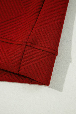 Red Dahlia Textured Loose Slouchy Long Sleeve Top and Pants Set