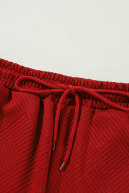 Red Dahlia Textured Loose Slouchy Long Sleeve Top and Pants Set