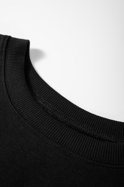 Black Sequin Christmas Tree Pattern Round Neck Plus Size Sweatshirt