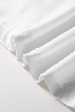 White Christmas Tree Bowknot Print Graphic T Shirt