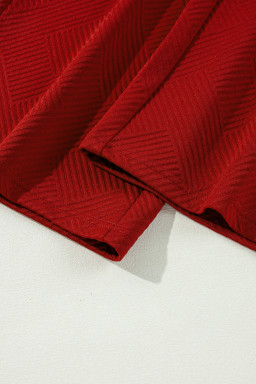 Red Dahlia Textured Loose Slouchy Long Sleeve Top and Pants Set