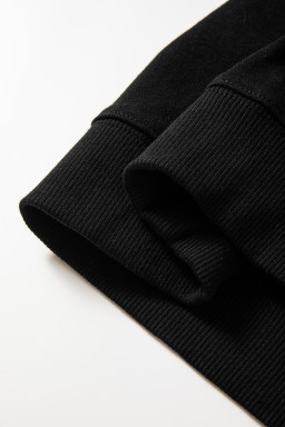 Black Sequin Christmas Tree Pattern Round Neck Plus Size Sweatshirt