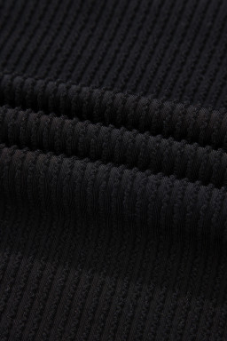 Black Corded MERRY Long Sleeve Top and Shorts Pajama Set