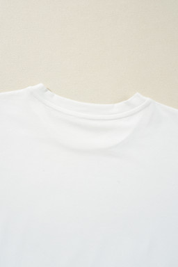 White Christmas Santa Claus Print Graphic T Shirt