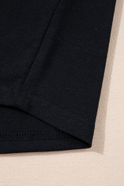 Black Bowknot Christmas Tree Printed T Shirt