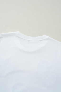 White Shimmer Santa Clause Skiing Crewneck T Shirt