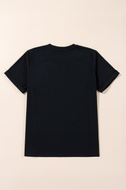 Black Bowknot Christmas Tree Printed T Shirt