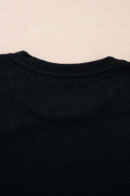 Black Bowknot Christmas Tree Printed T Shirt