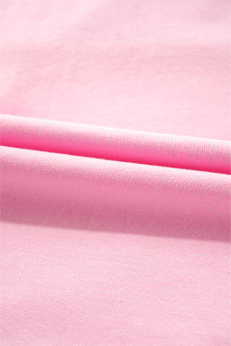Pink Colorblock Half Buttons Henley T Shirt