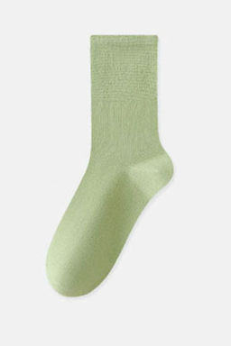 Grass Green Solid Crew Socks