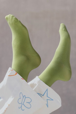 Grass Green Solid Crew Socks