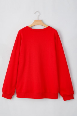 Red HOLLY JOLLY Dotty Letter Graphic Christmas Sweatshirt