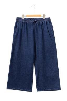 Real Teal Plus Size Drawstring Wide Leg Jeans