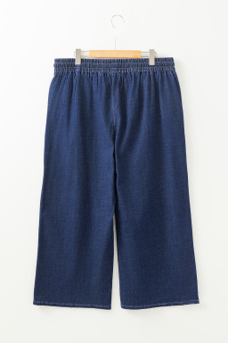 Real Teal Plus Size Drawstring Wide Leg Jeans