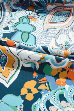 Multicolour Bohemian Abstract Print V Neck Plus Size Blouse