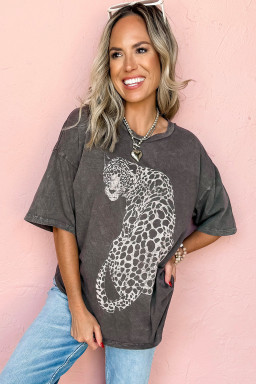 leopard casual t shirts in bulk