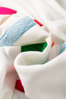 White HOLLY JOLLY Chenille Letter Christmas Plus Size Sweatshirt